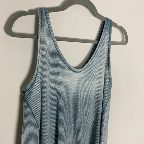 Free People We the Free Blue Ombre Kitten Waffle Knit Tank Top Size S - Picture 3 of 9